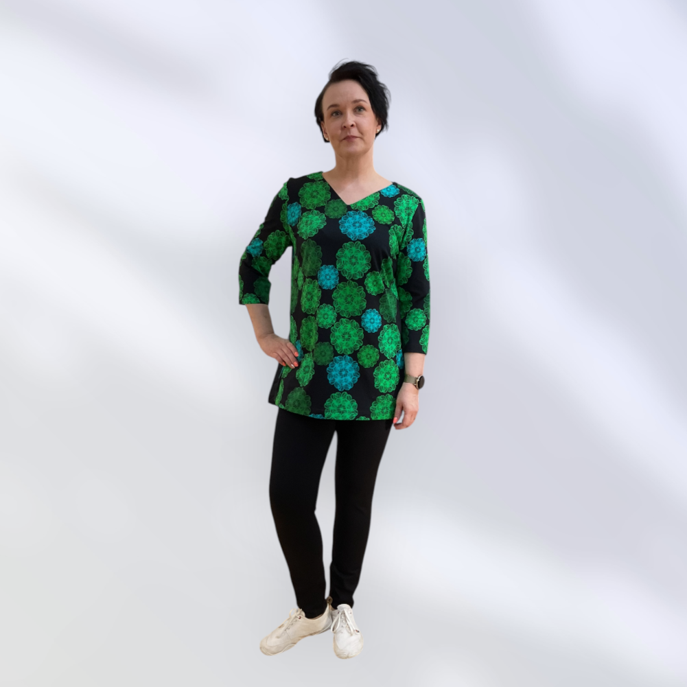 Trikoo tunika kuviollinen