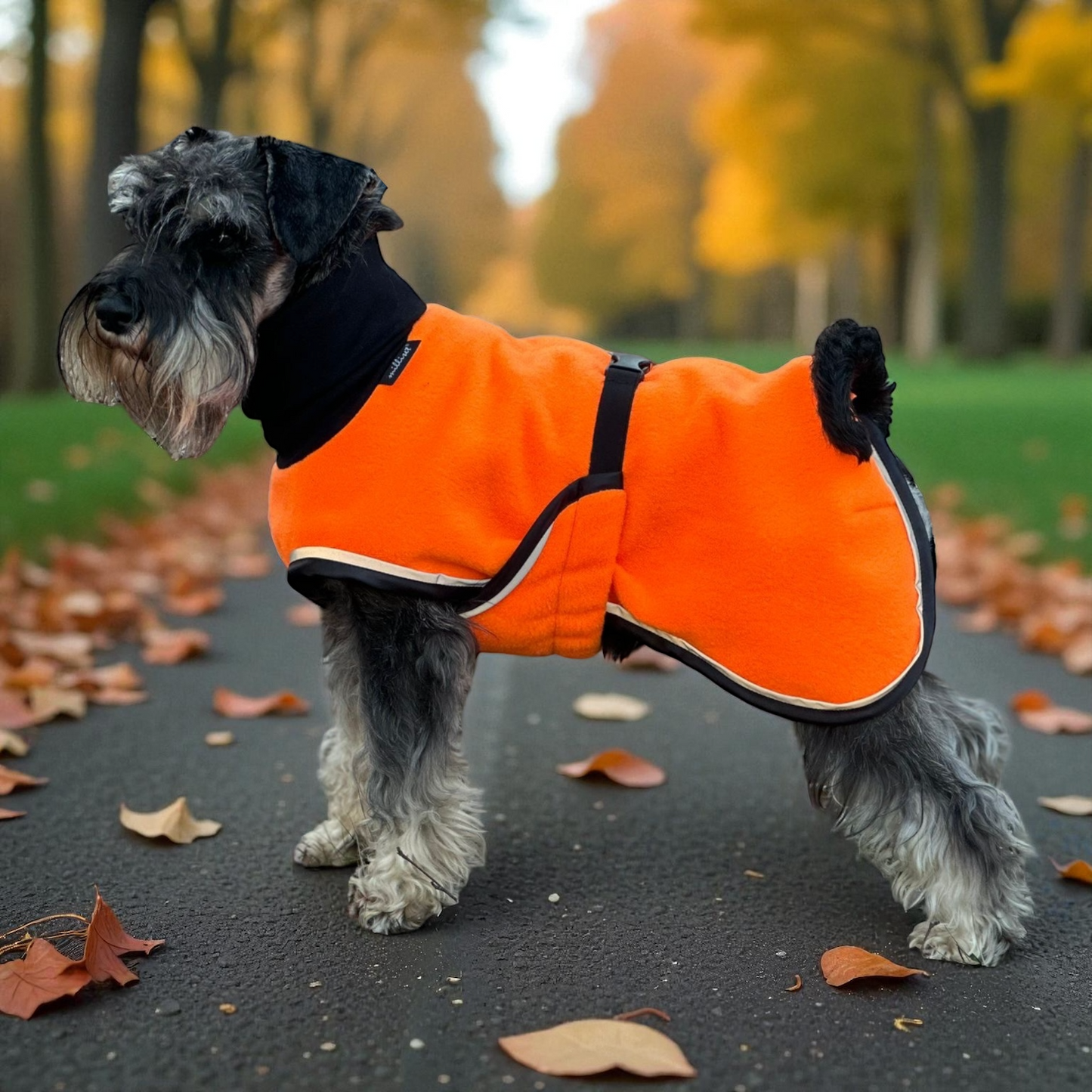 Oranssi fleecetakki koiralle