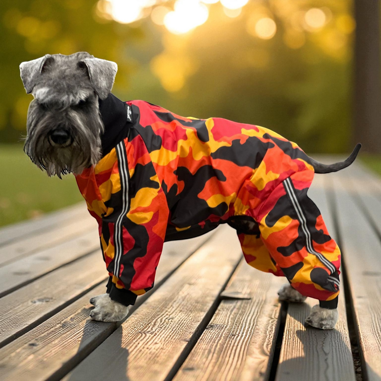 Punakeltainen camokuosi haalari koiralle