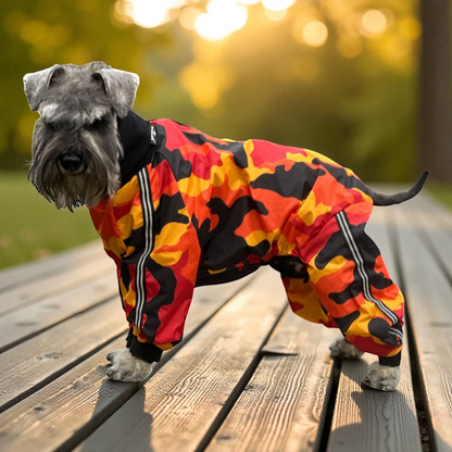 Punakeltainen camokuosi haalari koiralle