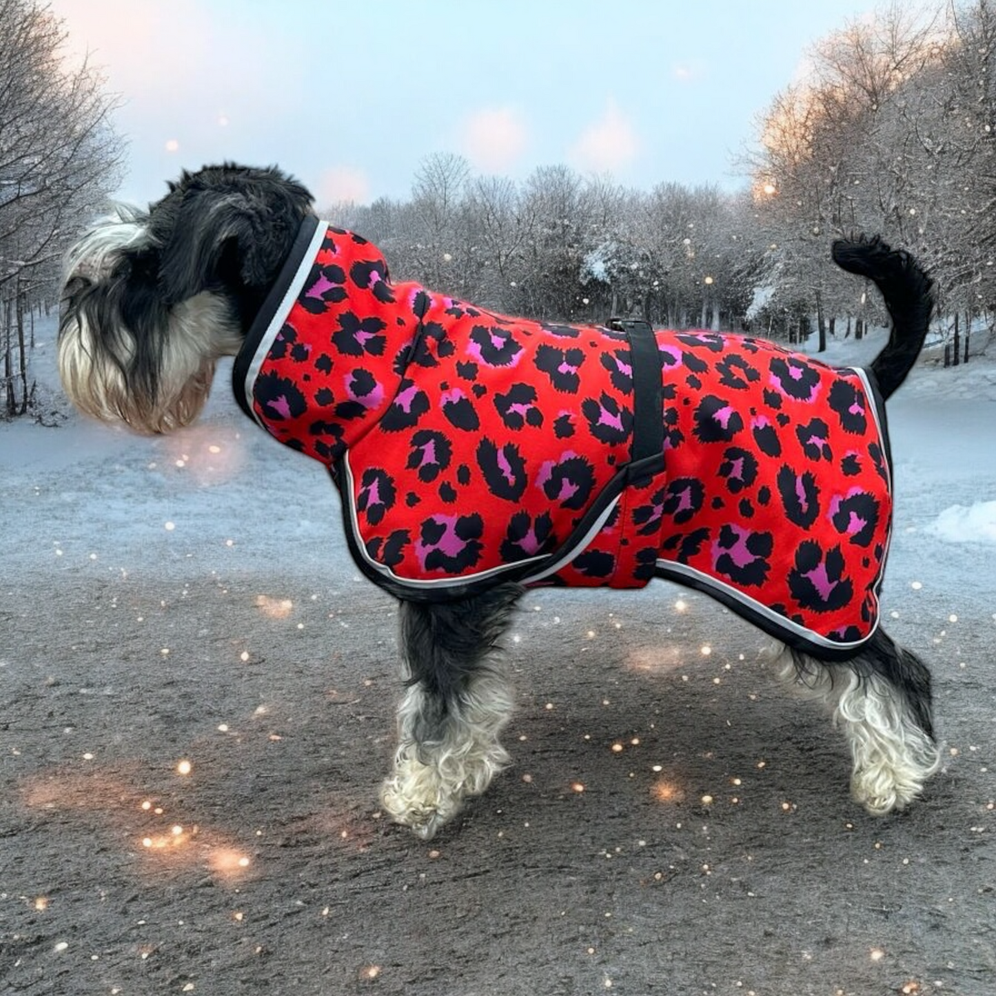 Leopardikuvioinen takki koiralle